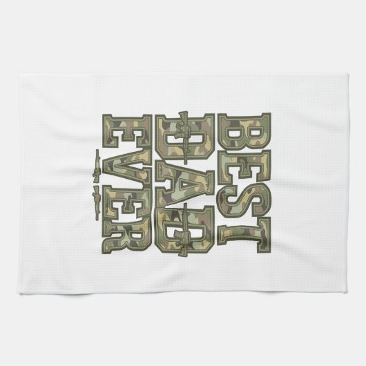 Beste Vader Ooit Camo Vintage Gravure Ontwerp_1 Theedoek (Horizontaal)