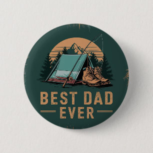 Beste vader ooit camping ontwerp ronde button 5,7 cm