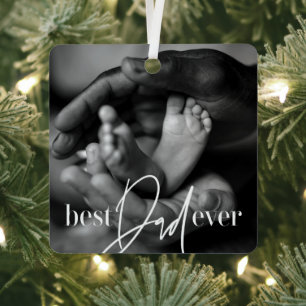 Beste vader ooit een moderne, eenvoudige elegante  metalen ornament