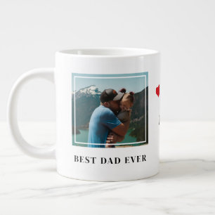 Beste vader ooit eenvoudige typografie hart 2 foto extra grote beker