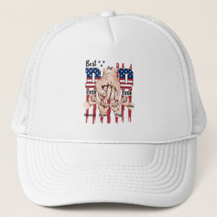 Beste vader ooit - Fist Bump USA Flag - 4 Kinder Trucker Pet