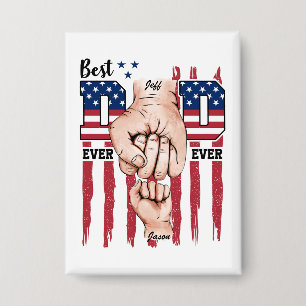 Beste vader ooit - Fist Bump USA Vlag - 1 Kind Button