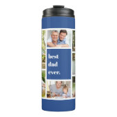 Beste vader ooit Foto Collage Blue en White Thermosbeker (Voorkant)