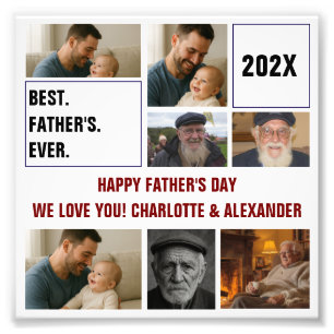 Beste Vader Ooit Foto Collage en Aangepaste Tekst Afdruk