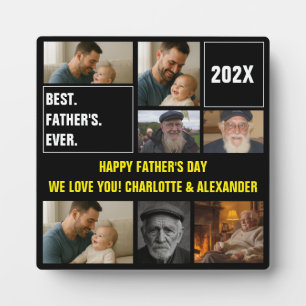 Beste Vader Ooit Foto Collage en Aangepaste Tekst Fotoplaat