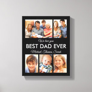 Beste vader ooit Foto Collage Fathers Day Canvas Afdruk