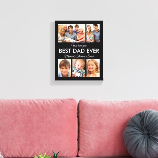 Beste vader ooit Foto Collage Fathers Day Canvas Afdruk (Insitu (Woonkamer))