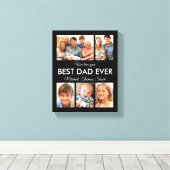 Beste vader ooit Foto Collage Fathers Day Canvas Afdruk (Insitu (Houten vloer))