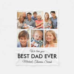 Beste vader ooit Foto Collage Fathers Day Fleece Deken