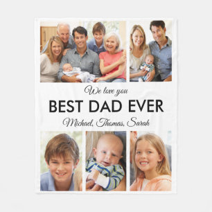 Beste vader ooit Foto Collage Fathers Day Fleece Deken