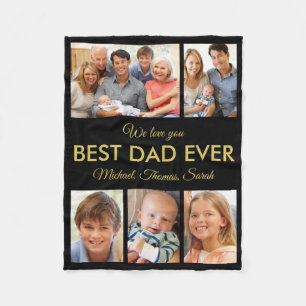 Beste vader ooit Foto Collage Fathers Day Fleece Deken