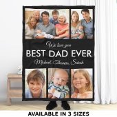 Beste vader ooit Foto Collage Fathers Day Fleece Deken