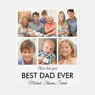 Beste vader ooit Foto Collage Fathers Day Fleece Deken