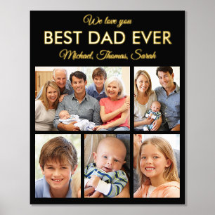 Beste vader ooit Foto Collage Fathers Day Folie Afdrukken