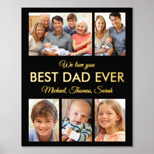 Beste vader ooit Foto Collage Fathers Day Folie Afdrukken