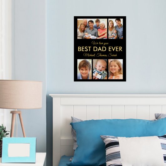 Beste vader ooit Foto Collage Fathers Day Folie Afdrukken (Insitu (Slaapkamer))