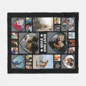 Beste vader ooit Foto Collage Fleece B Deken (Voorkant (Horizontaal))