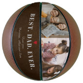 Beste vader ooit foto collage naam gepersonaliseer basketbal (Verticaal)