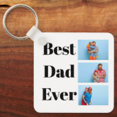 Beste vader ooit Foto Collage Vaderdag Gift Sleutelhanger (Voorkant)