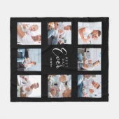 Beste vader ooit foto collage zwarte blanke vader fleece deken (Voorkant (Horizontaal))