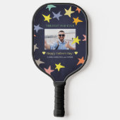 Beste vader ooit foto gepersonaliseerd pickleball paddle (Achterkant)