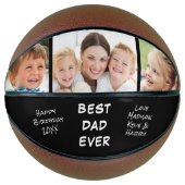 Beste vader ooit Foto gepersonaliseerd zwart Basketbal (Voorkant)