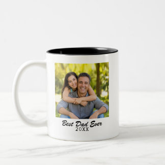 Beste vader ooit foto gepersonaliseerde koffiemok tweekleurige koffiemok