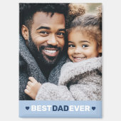 Beste vader ooit foto harten blauwe vaders dag magneet (Voorkant)