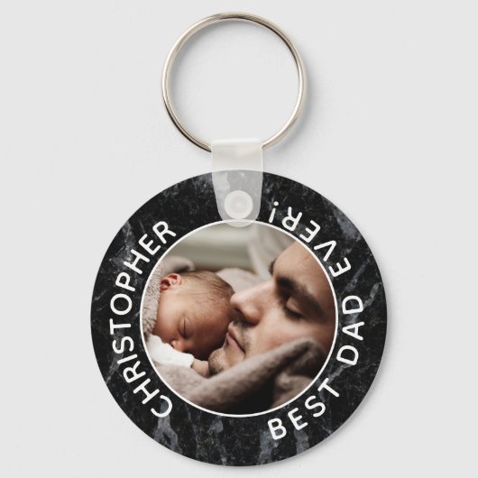 Beste vader ooit Foto Modern Keepomwille Vaderdag Sleutelhanger (Voorkant)