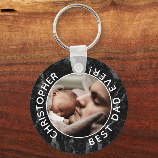 Beste vader ooit Foto Modern Keepomwille Vaderdag Sleutelhanger (Achterkant)