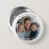 Beste vader ooit foto ronde button 7,6 cm (Voorkant /achterkant)