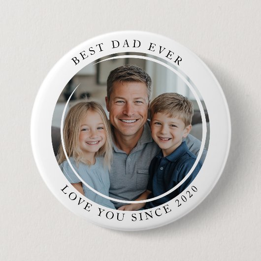 Beste vader ooit foto ronde button 7,6 cm (Voorkant)