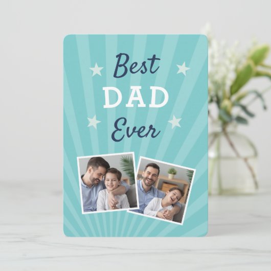 Beste vader ooit | Foto Vaderdag Kaart (Staand voorkant)