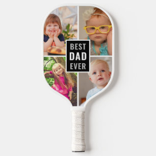 Beste vader ooit fotocollage uit de 4-reeks pickleball paddle