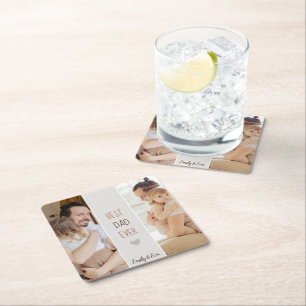 Beste vader ooit" Gepersonaliseerd papier Onderzet Vierkante Kartonnen Onderzetter