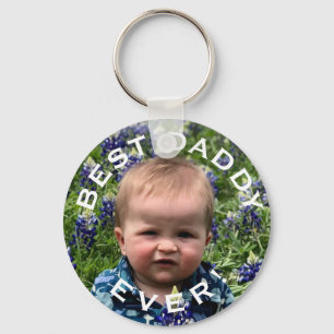 Beste vader ooit gepersonaliseerde foto sleutelhanger