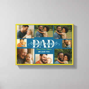 Beste vader ooit gepersonaliseerde fotocollage canvas afdruk