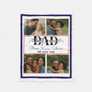 Beste vader ooit gepersonaliseerde fotocollage fleece deken