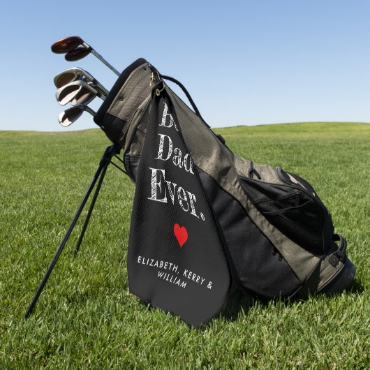 Beste vader ooit gepersonaliseerde namen golfhanddoek (Groen)