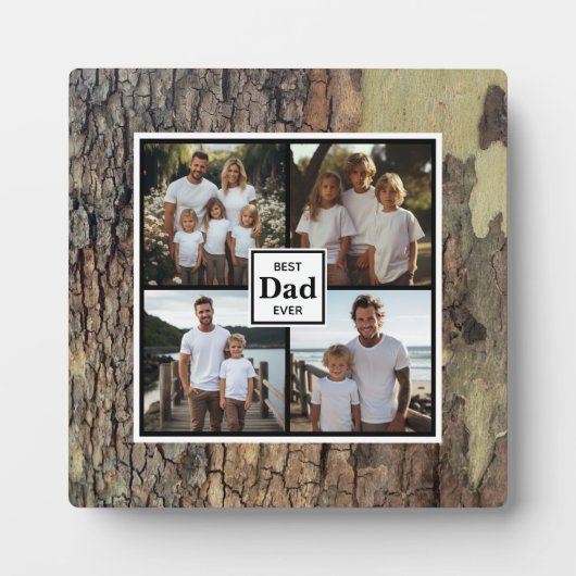 Beste vader ooit gepersonaliseerde rustieke houten fotoplaat (Voorkant)