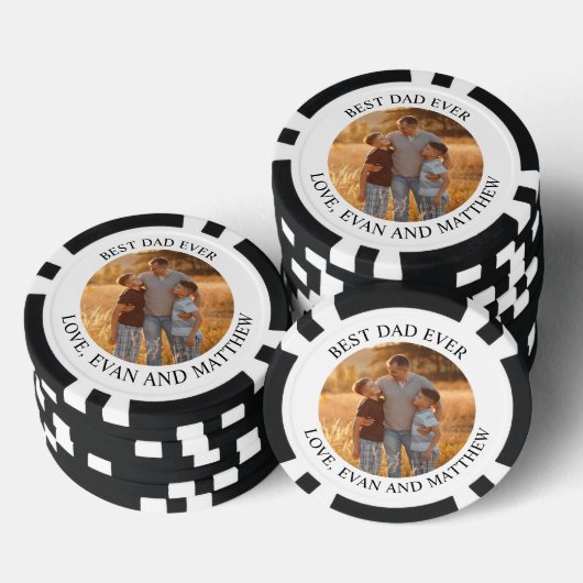 "Beste vader ooit" gepersonaliseerde Vaderdag Poker Chips (Opstapeling)