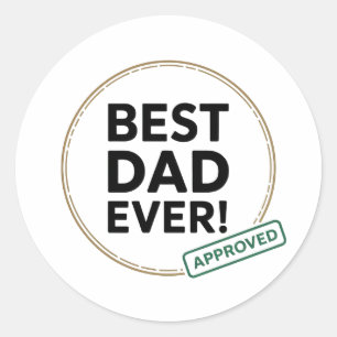 Beste vader ooit, Goedgekeurd tekstontwerp Ronde Sticker