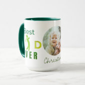 Beste vader ooit golf foto cool moderne vaders dag mok (Voorkant links)