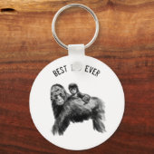Beste vader ooit gorilla met baby sleutelhanger (Voorkant)