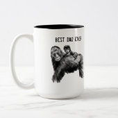 Beste vader ooit gorilla met baby tweekleurige koffiemok (Links)