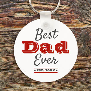 Beste vader ooit Grafisch Bold Modern Red Typograf Sleutelhanger