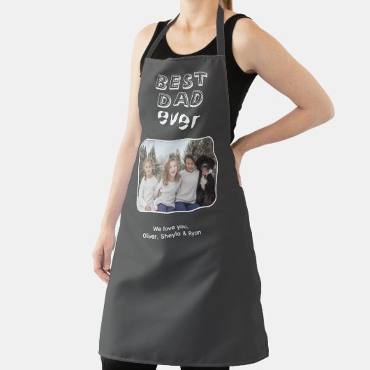 Beste vader ooit Grijze Aangepaste Foto Keepomwill Schort (Insitu)