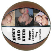 Beste vader ooit Happy Vaderdag 3 Foto Collage Basketbal (Voorkant)