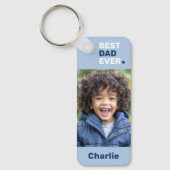 Beste vader ooit hart blauwe vaders dag 2 foto's sleutelhanger (Voorkant)