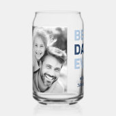 Beste vader ooit hart blauwe vaders dag foto blikvorm glas (Voorkant)